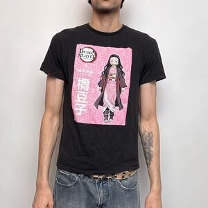 Demon Slayer Nezuko Kamado Graphic T-Shirt Mens Medium Black Anime Tee Small